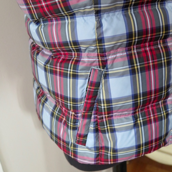Lands End Down Filled Puffer Vest - Pale Blue Stewart Tartan - Picture 4 of 9